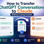 How to transfer ChatGPT conversations to Claude without losing context step-by-step infographic