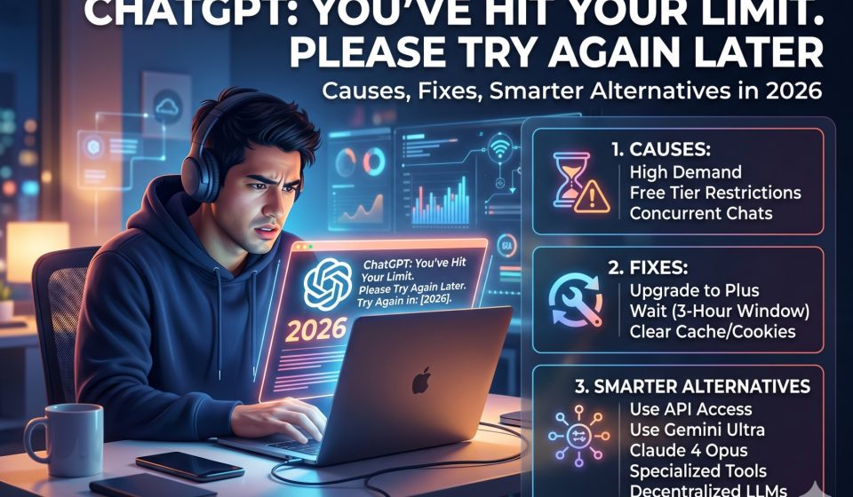 ChatGPT You've Hit Your Limit. Please Try Again Later: Causes, Fixes, and Smarter Alternatives in 2026