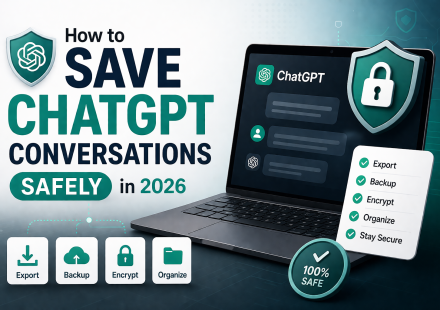 Screenshot showing how to save and export ChatGPT conversations safely