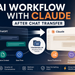 AI workflow with Claude after transferring chats from ChatGPT using TransferLLM for productivity and workflow management.