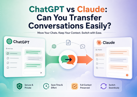 ChatGPT vs Claude transfer comparison showing two AI chat interfaces side by side