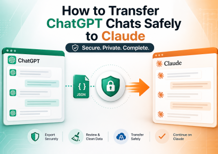 ChatGPT data export settings page for safe chat transfer
