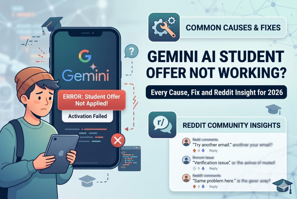 google gemini ai student offer not working reddit