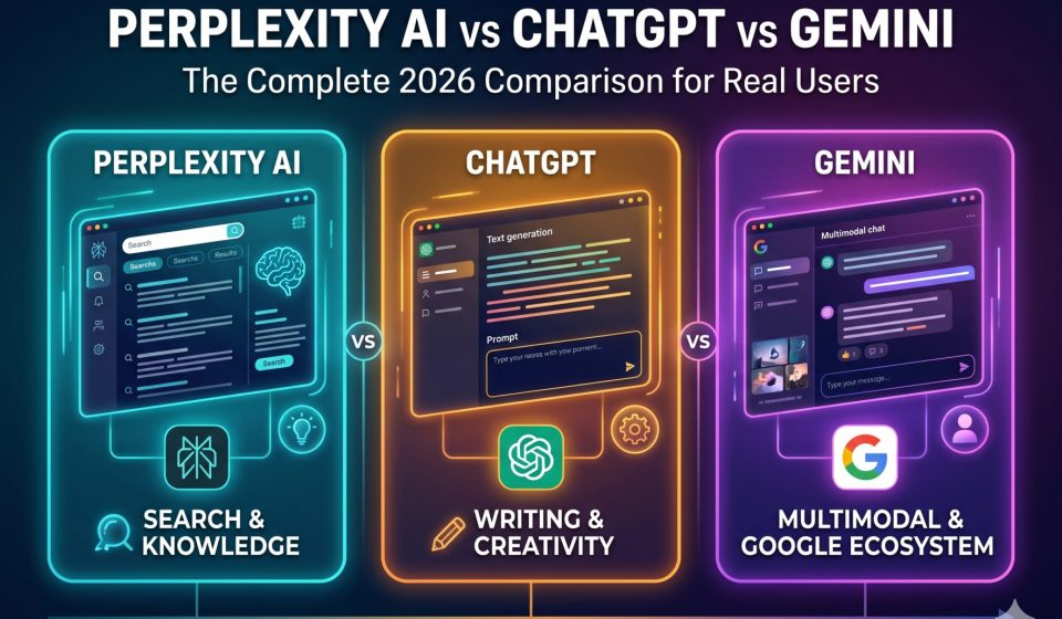 Perplexity AI vs ChatGPT vs Gemini: The Complete 2026 Comparison for Real Users