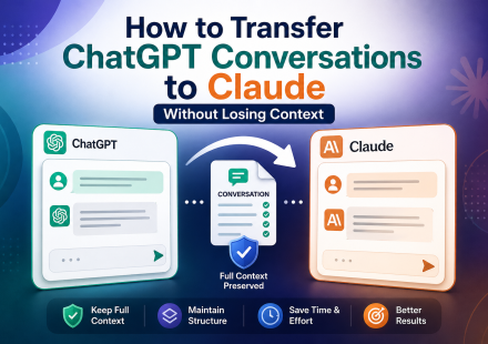 How to transfer ChatGPT conversations to Claude without losing context step-by-step infographic