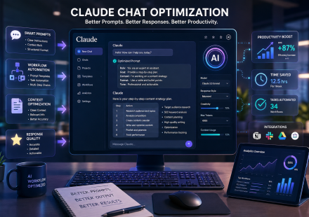 Claude AI chat optimization workflow illustration