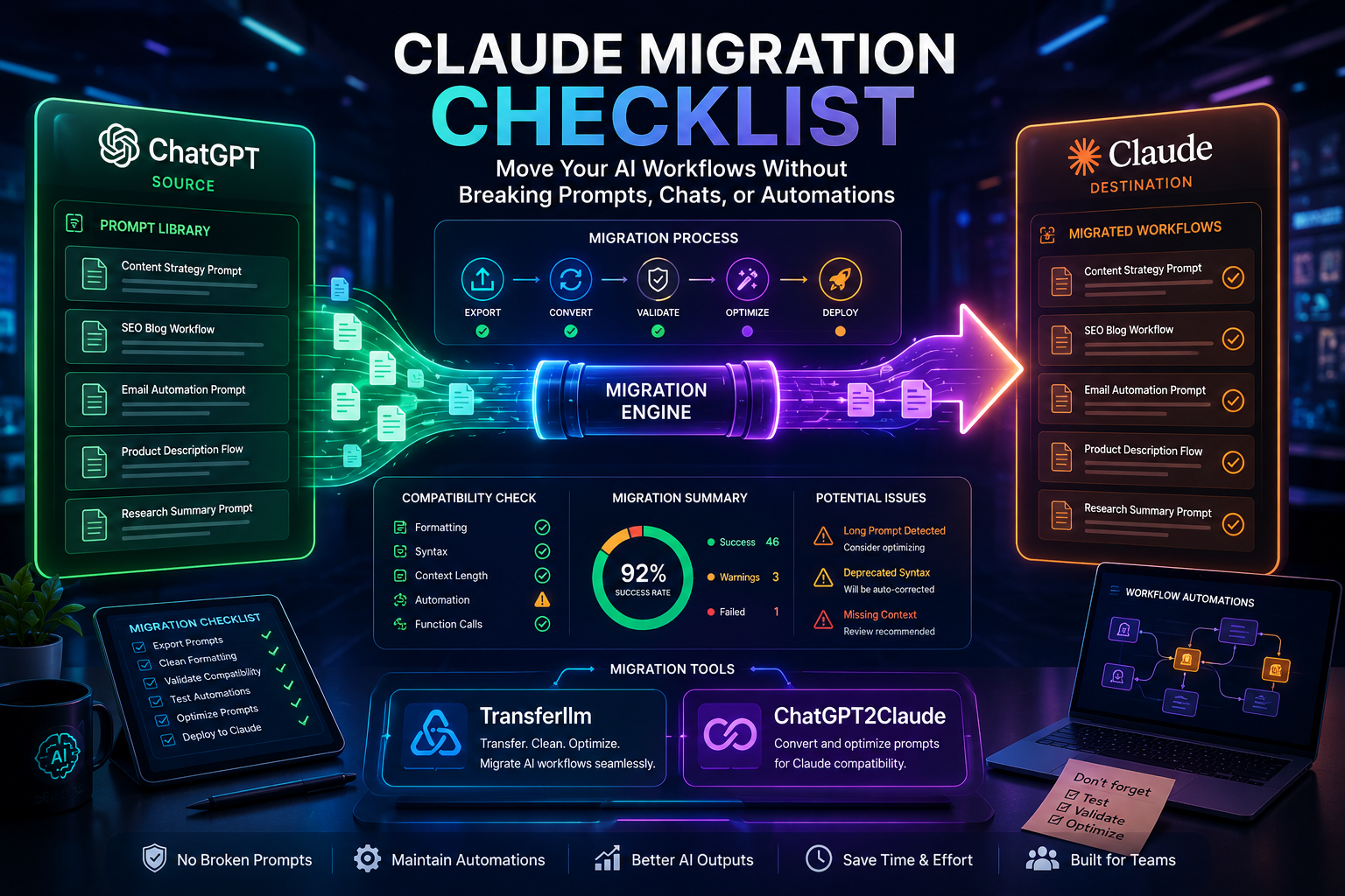 Claude Migration Checklist Guide - TransferLLM
